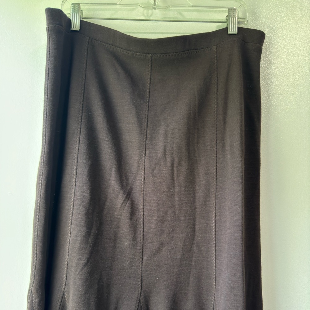 Vintage Eileen Fisher Wool Blend Tulip Skirt Chocolate Brown Size PL - Picture 3 of 13